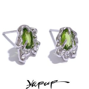 Brinco de Prata 925 com Zircônia Geométrica  – Estilo Moderno