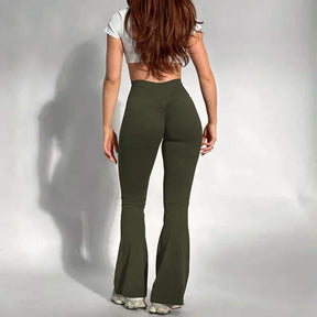 Calça Legging Flare Boca de Sino – Cintura Alta, Efeito Empina Bumbum, Compressão e Zero Transparência