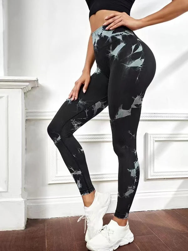 Calça Legging Tie Dye ZenFit – Cintura Alta, Efeito Empina Bumbum, Compressão e Zero Transparência