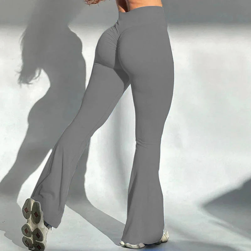 Calça Legging Flare Boca de Sino – Cintura Alta, Efeito Empina Bumbum, Compressão e Zero Transparência