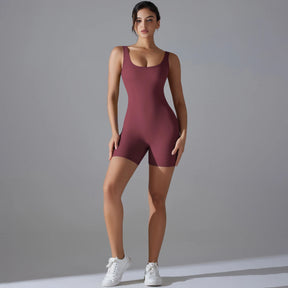 Macacão Esportivo New V Back Scrunch Feminino – Body Sem Mangas para Academia, Yoga e Treinos