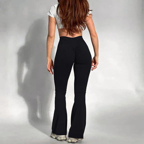 Calça Legging Flare Boca de Sino – Cintura Alta, Efeito Empina Bumbum, Compressão e Zero Transparência