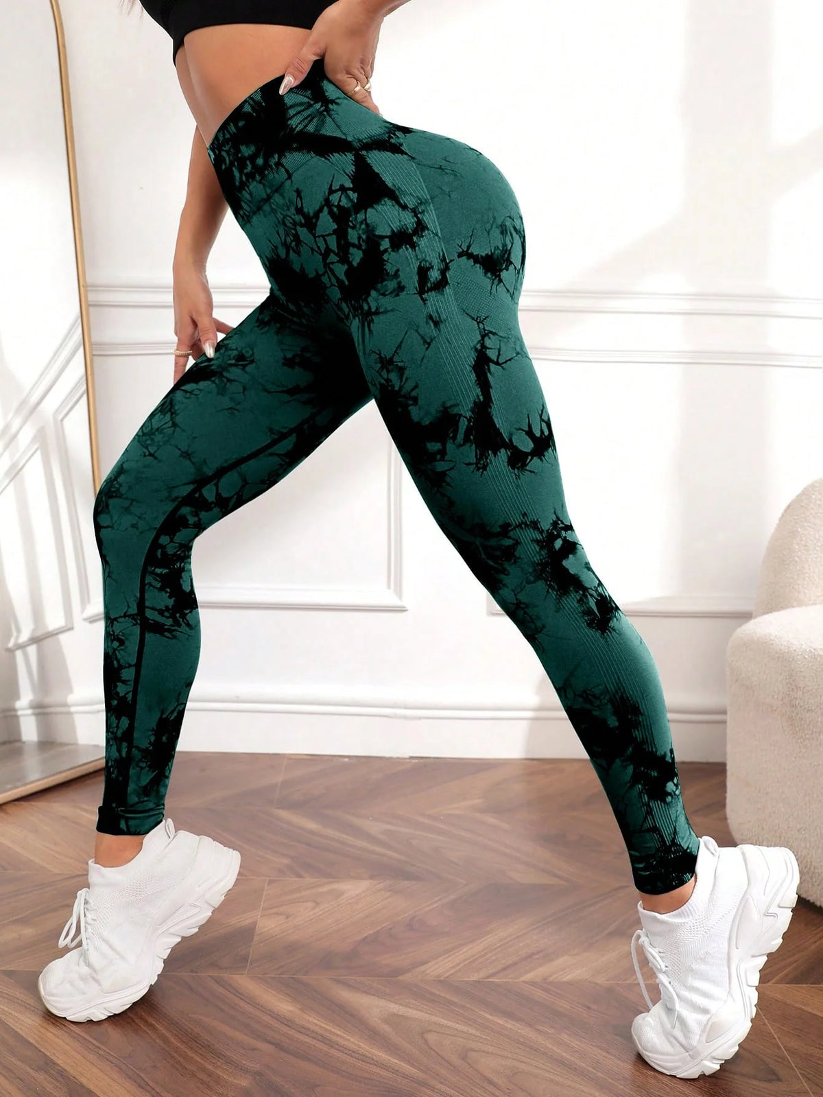 Calça Legging Tie Dye ZenFit – Cintura Alta, Efeito Empina Bumbum, Compressão e Zero Transparência