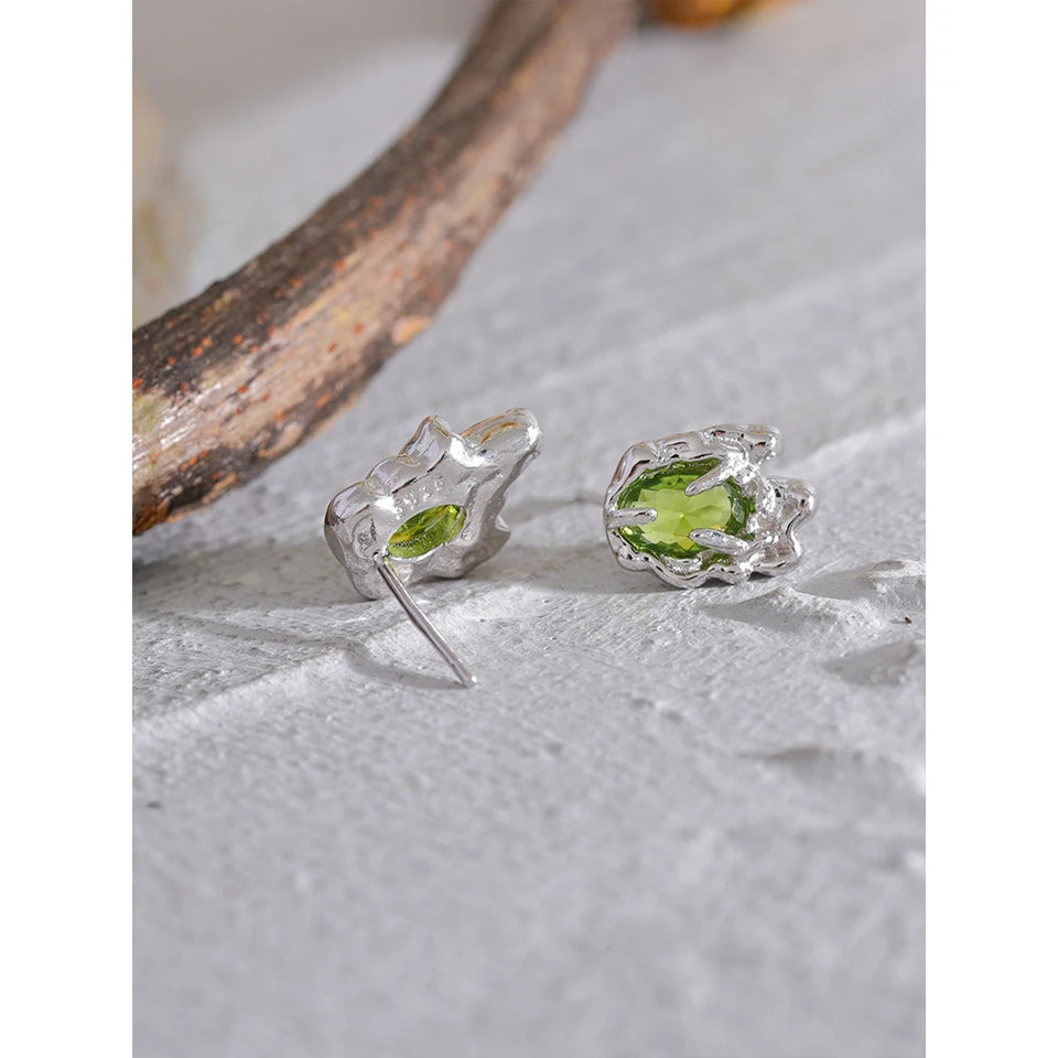 Brinco de Prata 925 com Zircônia Geométrica  – Estilo Moderno